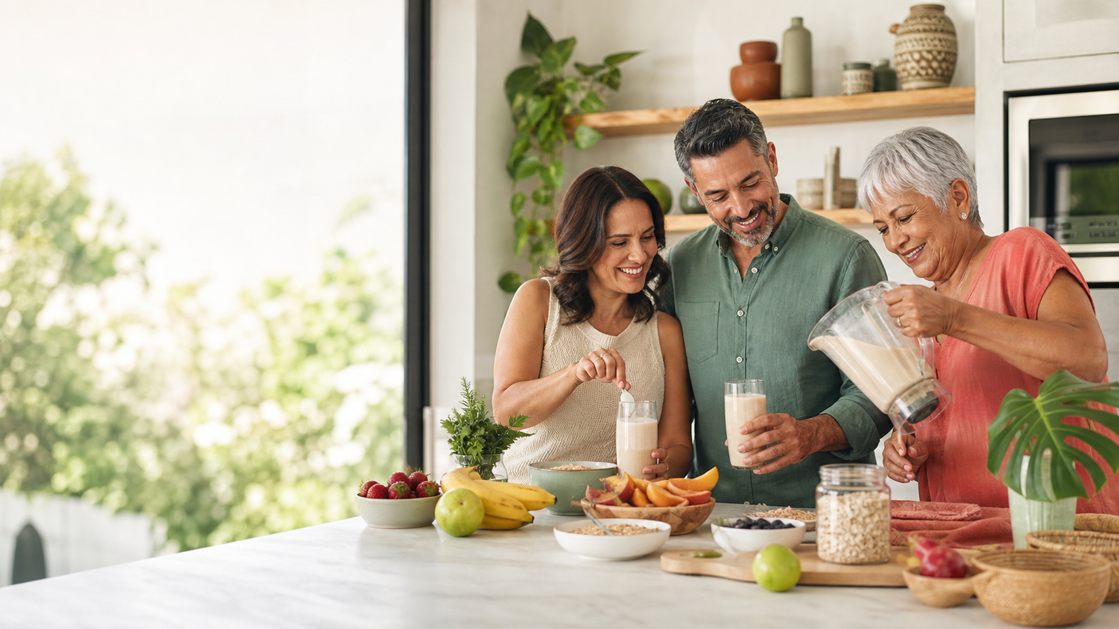 Personas preparando una bebida en una cocina