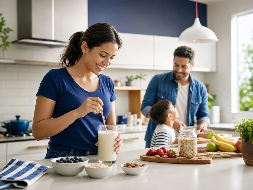 Preparación de una bebida en una cocina